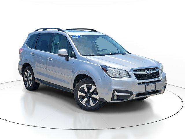 2017 Subaru Forester Premium in Ice Silver Metallic — front three-quarter view