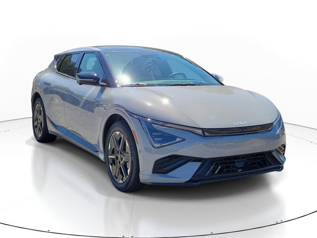 2026 Kia EV6 GT-Line in Wolf Gray — front three-quarter view