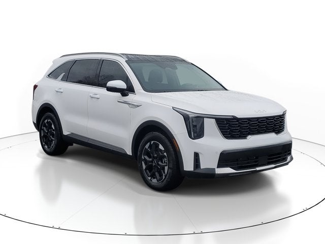 2026 Kia Sorento S in Glacial White Pearl — front three-quarter view