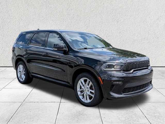 2021 Dodge Durango GT Plus in Db Black Clearcoat — front three-quarter view